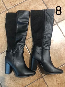 Super cute black boots/ super comfy/ size 8- New- $30 cash/ blue diamond and rainbow