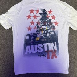 Hollister F1 Racing Oracle Austin Texas Graphic White T-Shirt Size Large