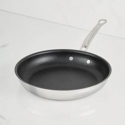 Polished Clad Stainless Steel Skillets with TITUM® Nonstick