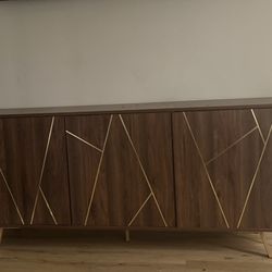 Wood Cabinet With Shelves 