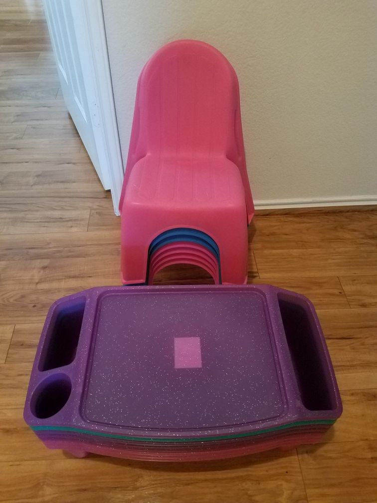 Kids chairs or glitter lap desk