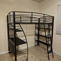 Twin Loft Bed With Desk And Shelves $300