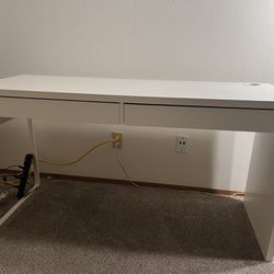 White IKEA Micke Desk 