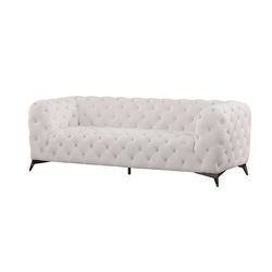 96.5’white Flannel Sectional Sofa
