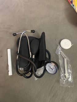 Nurse Stuff, Stethoscope, Blood Pressure Cuff, Tape Measure, Scissors, Light