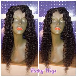 22" Bohemian Virgin Curly Human Closure Glueless Hair Wig 