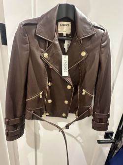 New With Tags Brown L’Agence Billie Belted Jacket 