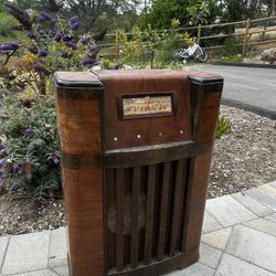 Gorgeous Antique Art Deco Waterfall Style Coronado Radio Cabinet Console Model C1041