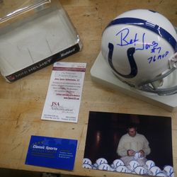 Bert Jones Signed Colts Mini Helmet with JSA COA mint condition  