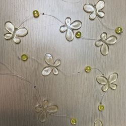 9 Yellow Jewled Plastic Butterflies Garlands 
