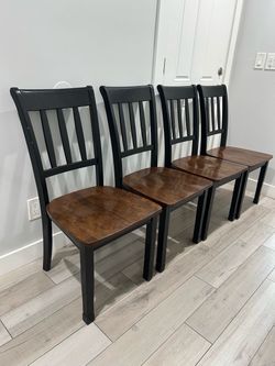 4 chairs brown color