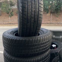I got four tires in good condition they have about 50 to 60% left so it’s number 265/70/16