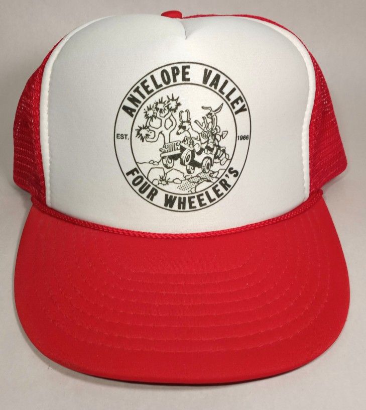 Vtg Antelope Valley Four Wheelers Hat Cap Trucker Snapback Foam Mesh Nissin