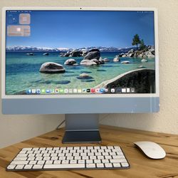 Like New 2023 Apple M3 iMac 24” 256GB / 8GB 8C CPU / 10C GPU Blue 