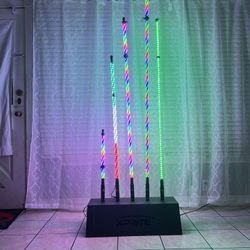 Rgb multicolored whips Compactible Can am Polaris Yamaha Honda Suzuki I have different styles and prices -5ft single color $20 each -4ft rgb m