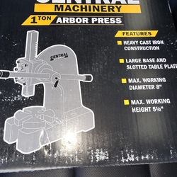 CENTRAL MACHINERY 1 Ton Arbor Press for
