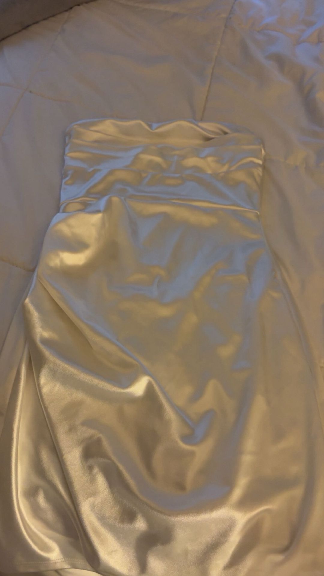 White silk Hoco/Prom/Formal dress