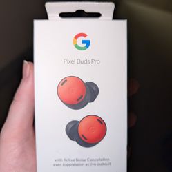 Google Buds Pro - Coral colorway - like new, box, ear tips, manual included