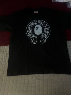 black chrome bape shirt size: M