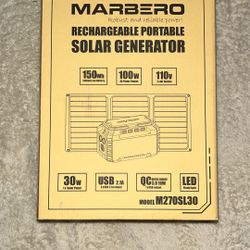 Marbero 40000 Mah 100 Watt Power Station Two Ac Plug Outlets Multiple USB LED Flashlight And 30 Watt Folding Solar Panel