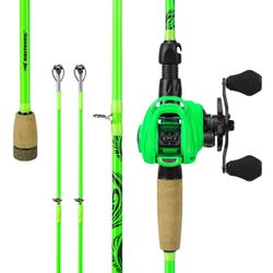 KastKing Zephyr Dual-Tip Casting Combo, Right-Hand, 6'0" ML&M Rod, Green