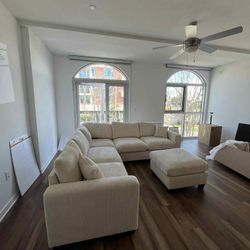 New 99x99 Corduroy Sectional Couch / Free Delivery 