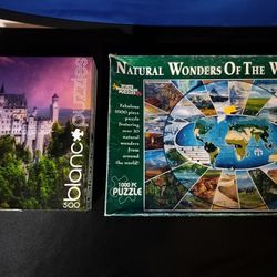 2 Complete Puzzles (500 &. 1000 Piece)