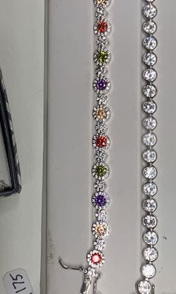 Multi color stones sterling silver bracket