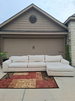 Large Light Beige Sectional Couch- Free Delivery