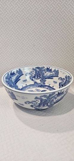 Charles Sadek Blue & White Decorative Bowl