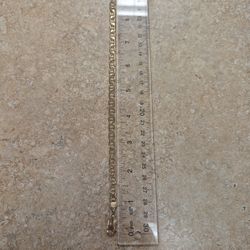 14k Yellow Solid Gold Anchor Link Bracelet 9"