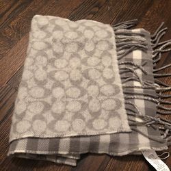 Coach Reversible Signature Gingham Scarf