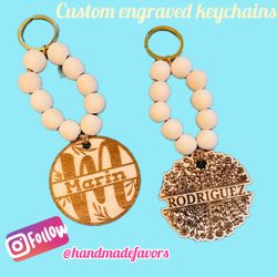 Personalized Keychain /Monogram Keychain /Custom Keychain /Round Keychain/Personalized Gift / Name Keychain