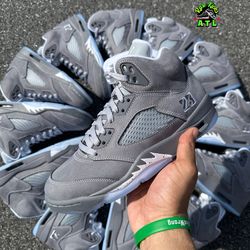 Jordan 5 Wolf Grey Sizes 8M, 8.5M, 9M, 9.5M, 10M, 10.5M, 11M, 11.5M, 12M, 13M, 14M