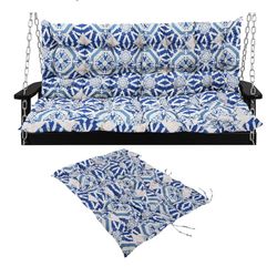Swing Replacement Seat Cushions, 2-3 Seater Bench Cushions for Outdoor Furnitur with Backrest, Garden Recliner Seat Cushions Waterproof Sofa Pads (Boh