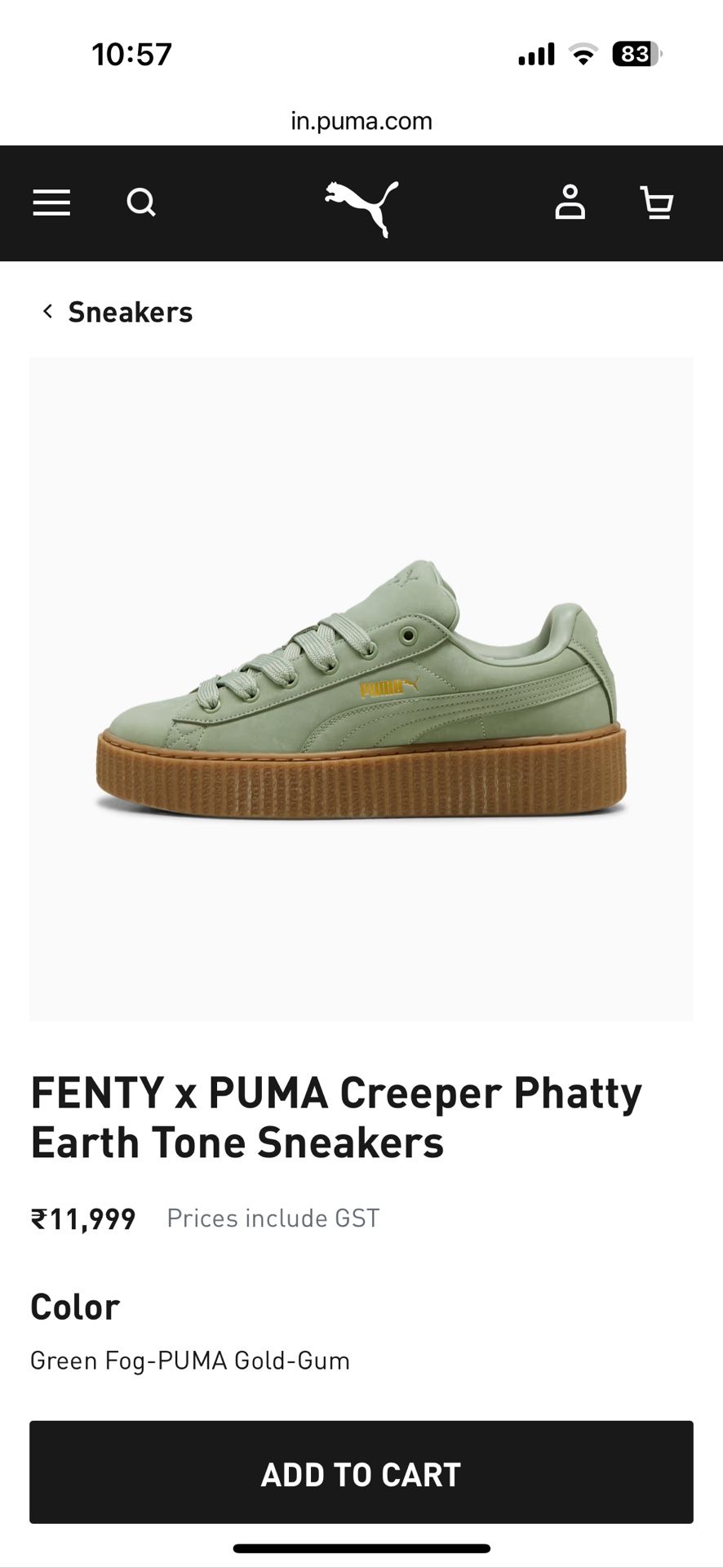 FENTY x PUMA Creeper Phatty Earth Tone Sneakers