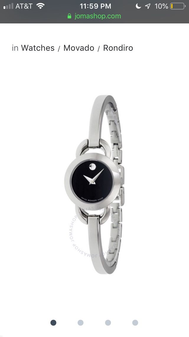 Movado Rondiro Black Dial Stainless Steel Bangle Ladies Watch