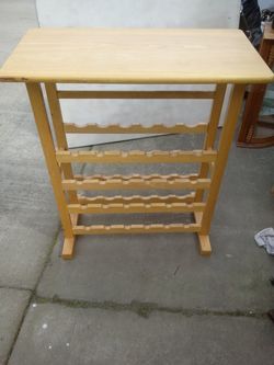 Wood Table Top Wine Rack with Glass Rack