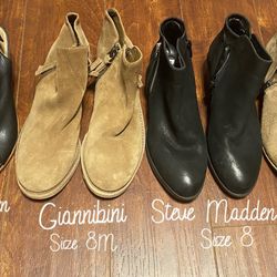 WOMAN’S ANKLE BOOTS - SEE BRANDS/SIZES IN DESCRIPTION - $20 A PAIR