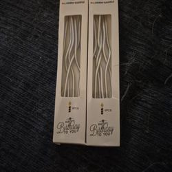 Silver Swirl Birthday Candle 6 Pack