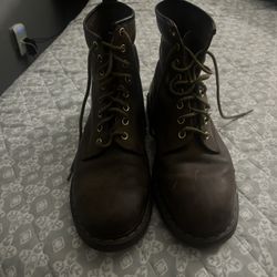 Dr. Martens 8-Eye Leather Boots Brown Vintage Distressed Lace-Up Men’s (Made in England Style) Size 11