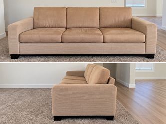 Large 84” Tan 3-Seat Sofa / Couch