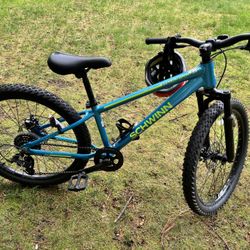 Schwinn 24” Kids Mountain Bike With Helmet 