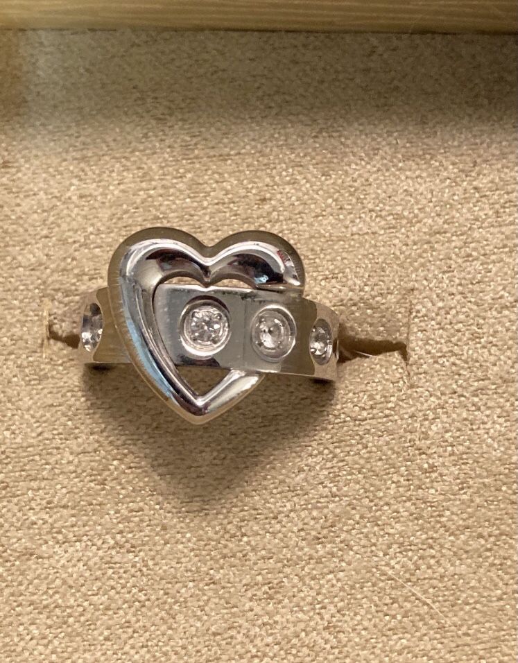 Steel By Design Stainless Steel Heart Buckle Ring Size 5