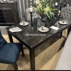 72” Antique Black Dining Table Only Brand New In Box