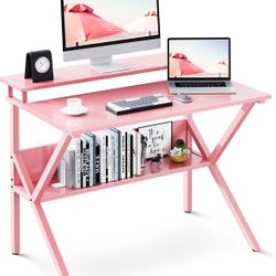 small pink desk