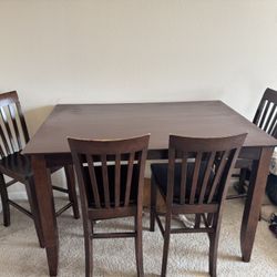 Dining Table Full Set Brown