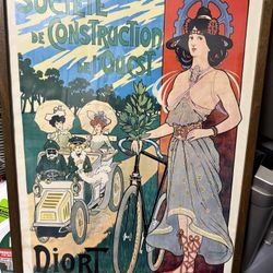 Vintage Poster Framed French Art Nouveau Georges DioRT