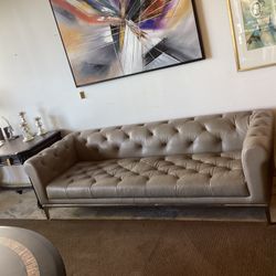 Restoration Hardware Italia Chesterfield Leather Sofa
