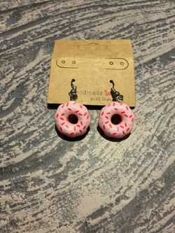 Pink Donut Earrings